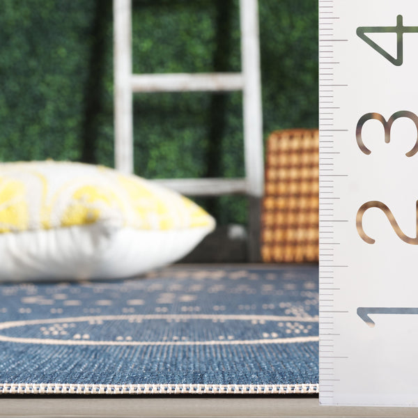 Safavieh Courtyard Elegant Area Rug In Natural And Blue Hues - Durable, Versatile, And Stylish For Indoors & Outdoors Natural ,Blue 88% Polypropylene,12% Polyester Cy1906-3101-3