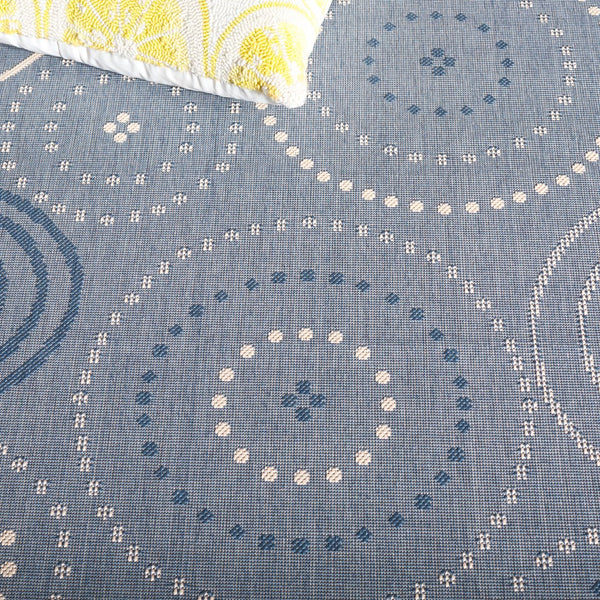 Safavieh Courtyard Elegant Area Rug In Natural And Blue Hues - Durable, Versatile, And Stylish For Indoors & Outdoors Natural ,Blue 88% Polypropylene,12% Polyester Cy1906-3101-3