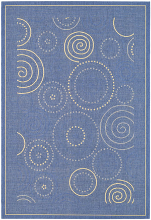 Safavieh Courtyard Elegant Area Rug In Natural And Blue Hues - Durable, Versatile, And Stylish For Indoors & Outdoors Natural ,Blue 88% Polypropylene,12% Polyester Cy1906-3101-3
