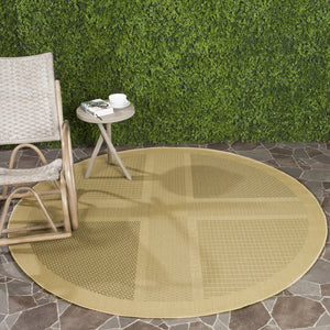 Safavieh Courtyard Power-loomed Area Rug In Natural And Olive - Stylish, Durable, And Eco-friendly Design Natural ,Olive 88% Polypropylene,12% Polyester Cy1928-1e01-2