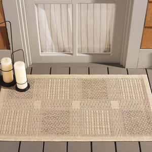 Safavieh Courtyard Power-loomed Area Rug In Natural And Olive - Stylish, Durable, And Eco-friendly Design Natural ,Olive 88% Polypropylene,12% Polyester Cy1928-1e01-2