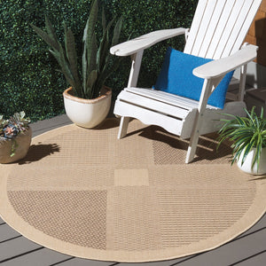 Safavieh Courtyard Power-loomed Area Rug In Natural And Olive - Stylish, Durable, And Eco-friendly Design Natural ,Olive 88% Polypropylene,12% Polyester Cy1928-1e01-2