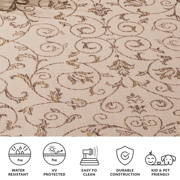 Safavieh Courtyard Elegant Sand-black Runner Rug - Timeless Design For Hallways And Living Spaces, Oeko-tex Certified Black ,Sand 88% Polypropylene,12% Polyester Cy2098-3908-214