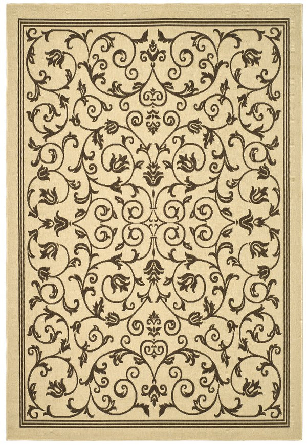 Safavieh Courtyard Elegant Sand-black Runner Rug - Timeless Design For Hallways And Living Spaces, Oeko-tex Certified Black ,Sand 88% Polypropylene,12% Polyester Cy2098-3908-214