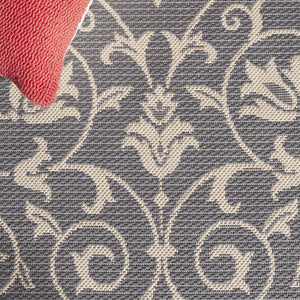 Safavieh Courtyard Elegant Sand-black Runner Rug - Timeless Design For Hallways And Living Spaces, Oeko-tex Certified Black ,Sand 88% Polypropylene,12% Polyester Cy2098-3908-214