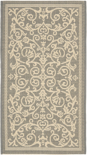 Safavieh Courtyard Elegant Sand-black Runner Rug - Timeless Design For Hallways And Living Spaces, Oeko-tex Certified Black ,Sand 88% Polypropylene,12% Polyester Cy2098-3908-214