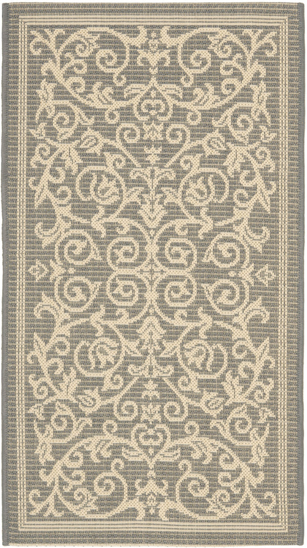 Safavieh Courtyard Elegant Sand-black Runner Rug - Timeless Design For Hallways And Living Spaces, Oeko-tex Certified Black ,Sand 88% Polypropylene,12% Polyester Cy2098-3908-214