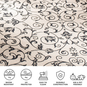 Safavieh Courtyard Elegant Sand-black Runner Rug - Timeless Design For Hallways And Living Spaces, Oeko-tex Certified Black ,Sand 88% Polypropylene,12% Polyester Cy2098-3908-214