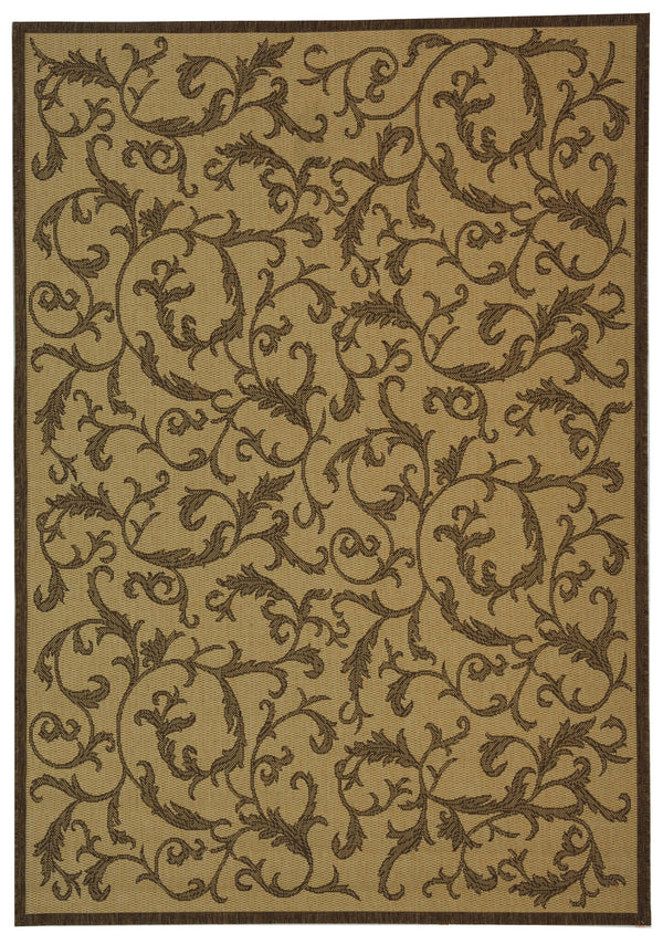 Safavieh Courtyard Exquisite Area Rug - Elegant Blue Natural Design For Indoor & Outdoor Spaces, Oeko-tex Certified Terracotta ,Natural 88% Polypropylene,12% Polyester Cy2653-3202-4