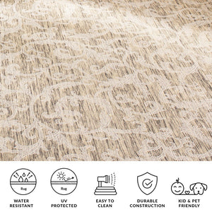 Safavieh Courtyard Exquisite Area Rug - Elegant Blue Natural Design For Indoor & Outdoor Spaces, Oeko-tex Certified Terracotta ,Natural 88% Polypropylene,12% Polyester Cy2653-3202-4