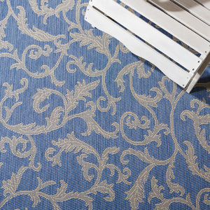 Safavieh Courtyard Exquisite Area Rug - Elegant Blue Natural Design For Indoor & Outdoor Spaces, Oeko-tex Certified Terracotta ,Natural 88% Polypropylene,12% Polyester Cy2653-3202-4