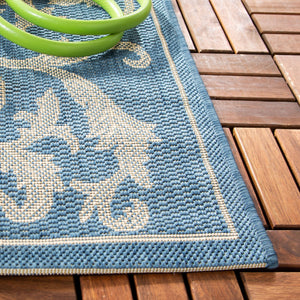 Safavieh Courtyard Exquisite Area Rug - Elegant Blue Natural Design For Indoor & Outdoor Spaces, Oeko-tex Certified Terracotta ,Natural 88% Polypropylene,12% Polyester Cy2653-3202-4