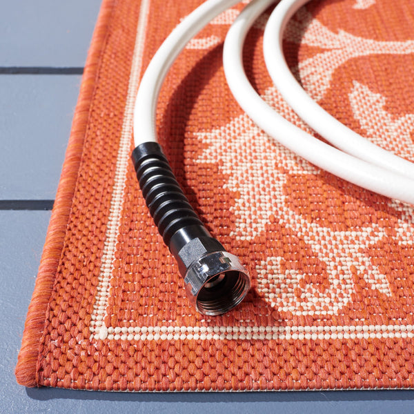 Safavieh Courtyard Exquisite Area Rug - Elegant Blue Natural Design For Indoor & Outdoor Spaces, Oeko-tex Certified Terracotta ,Natural 88% Polypropylene,12% Polyester Cy2653-3202-4