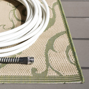 Safavieh Courtyard Sophisticated Olive Green Area Rug For Indoor And Outdoor Spaces - Elegant Design & Comfort Olive ,Natural 88% Polypropylene,12% Polyester Cy2665-1e06-27