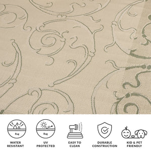 Safavieh Courtyard Sophisticated Olive Green Area Rug For Indoor And Outdoor Spaces - Elegant Design & Comfort Olive ,Natural 88% Polypropylene,12% Polyester Cy2665-1e06-27