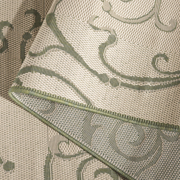 Safavieh Courtyard Sophisticated Olive Green Area Rug For Indoor And Outdoor Spaces - Elegant Design & Comfort Olive ,Natural 88% Polypropylene,12% Polyester Cy2665-1e06-27