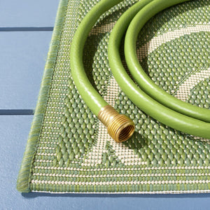 Safavieh Courtyard Sophisticated Olive Green Area Rug For Indoor And Outdoor Spaces - Elegant Design & Comfort Olive ,Natural 88% Polypropylene,12% Polyester Cy2665-1e06-27