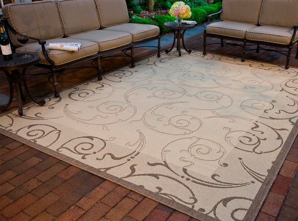 Safavieh Courtyard Sophisticated Olive Green Area Rug For Indoor And Outdoor Spaces - Elegant Design & Comfort Olive ,Natural 88% Polypropylene,12% Polyester Cy2665-1e06-27