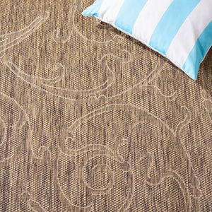 Safavieh Courtyard Sophisticated Olive Green Area Rug For Indoor And Outdoor Spaces - Elegant Design & Comfort Olive ,Natural 88% Polypropylene,12% Polyester Cy2665-1e06-27