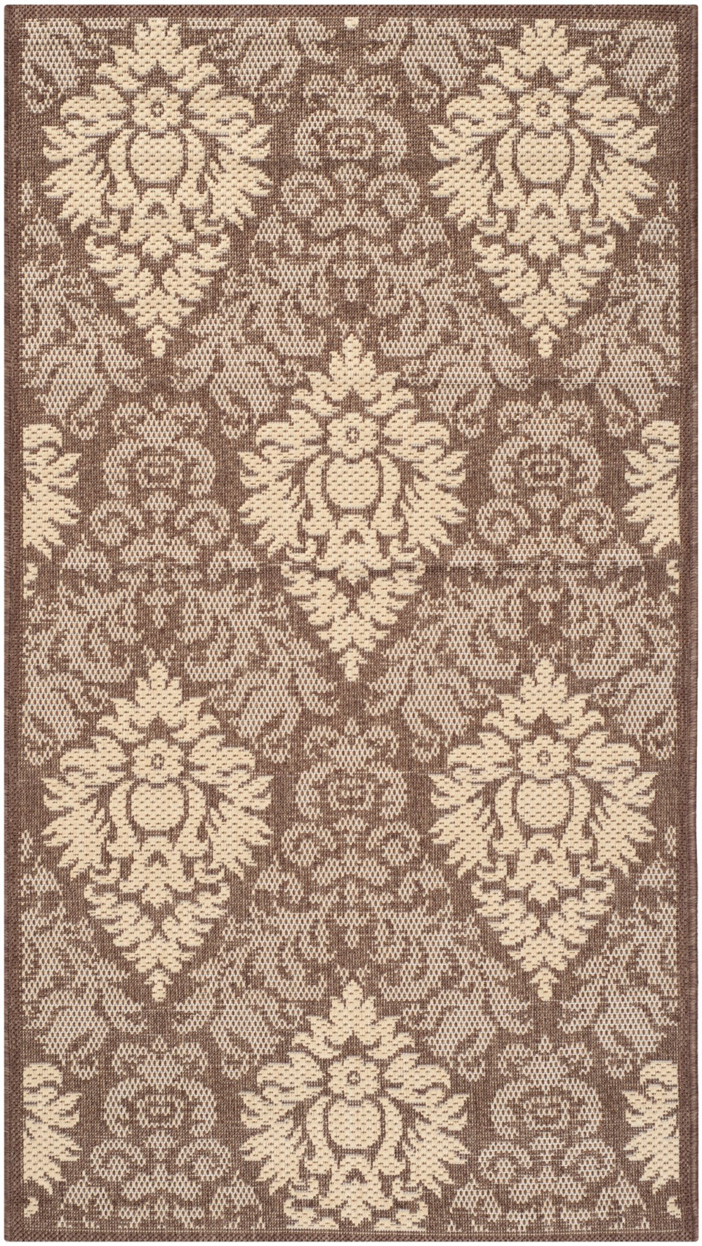 Safavieh Cy2714 Power Loomed Indoor / Outdoor Rug Chocolate / Natural 2'-7" x 5'