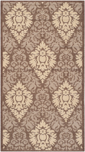Safavieh Cy2714 Power Loomed Indoor / Outdoor Rug Chocolate / Natural 2'-7" x 5'