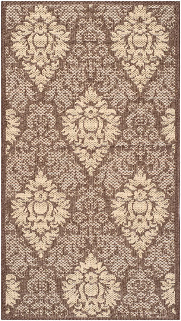 Safavieh Cy2714 Power Loomed Indoor / Outdoor Rug Chocolate / Natural 2'-7" x 5'