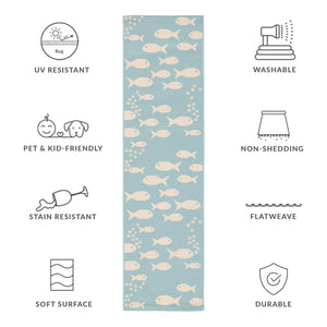 Safavieh Courtyard Indoor/Outdoor Area Rug With Whimsical Fish Pattern – Durable, Stylish, And Safe For All Spaces Black ,Beige 88% Polypropylene,12% Polyester Cy6012-256-10