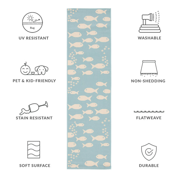 Safavieh Courtyard Indoor/Outdoor Area Rug With Whimsical Fish Pattern – Durable, Stylish, And Safe For All Spaces Black ,Beige 88% Polypropylene,12% Polyester Cy6012-256-10