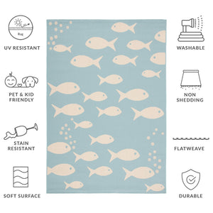 Safavieh Courtyard Indoor/Outdoor Area Rug With Whimsical Fish Pattern – Durable, Stylish, And Safe For All Spaces Black ,Beige 88% Polypropylene,12% Polyester Cy6012-256-10