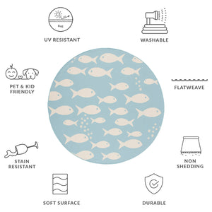 Safavieh Courtyard Indoor/Outdoor Area Rug With Whimsical Fish Pattern – Durable, Stylish, And Safe For All Spaces Black ,Beige 88% Polypropylene,12% Polyester Cy6012-256-10