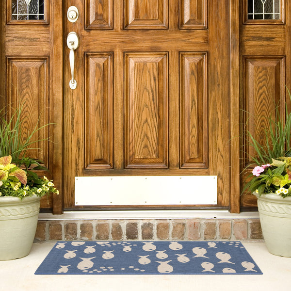 Safavieh Courtyard Coastal Charm Runner Rug - Whimsical Fish Design In Serene Blues And Soothing Beiges Aqua ,Beige 88% Polypropylene,12% Polyester Cy6012-223-216