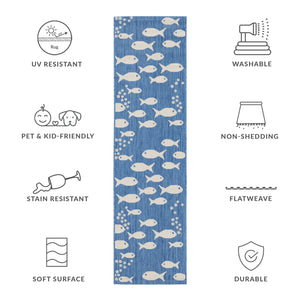 Safavieh Courtyard Indoor/Outdoor Area Rug With Whimsical Fish Pattern – Durable, Stylish, And Safe For All Spaces Black ,Beige 88% Polypropylene,12% Polyester Cy6012-256-10