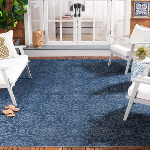 Safavieh Cy6057-25821 Navy/Beige 8' X 11' Area Rug - Elegant Indoor/Outdoor Design, Durable, Oeko-tex Certified Navy ,Beige 88% Polypropylene,12% Polyester Cy6057-25821-8