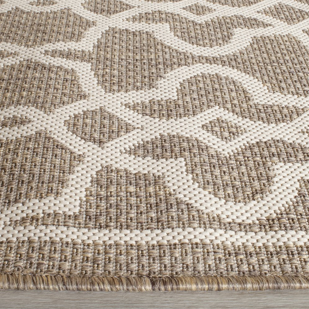 Safavieh Courtyard Elegant Grey/Beige Area Rug - Premium Indoor/Outdoor Design, Durable & Eco-friendly Craftsmanship Black ,Beige 88% Polypropylene,12% Polyester Cy6071-266-4