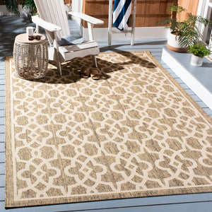 Safavieh Courtyard Elegant Grey/Beige Area Rug - Premium Indoor/Outdoor Design, Durable & Eco-friendly Craftsmanship Black ,Beige 88% Polypropylene,12% Polyester Cy6071-266-4