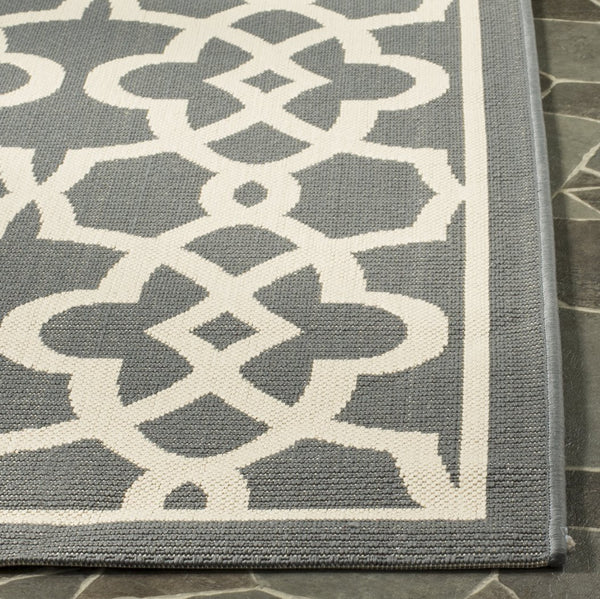 Safavieh Courtyard Elegant Grey/Beige Area Rug - Premium Indoor/Outdoor Design, Durable & Eco-friendly Craftsmanship Black ,Beige 88% Polypropylene,12% Polyester Cy6071-266-4