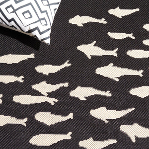 Safavieh Courtyard Bold Black And Beige Area Rug - Durable, Modern Design For Indoor And Outdoor Spaces Black ,Beige 88% Polypropylene,12% Polyester Cy6077-25621-6