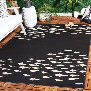 Safavieh Courtyard Bold Black And Beige Area Rug - Durable, Modern Design For Indoor And Outdoor Spaces Black ,Beige 88% Polypropylene,12% Polyester Cy6077-25621-6
