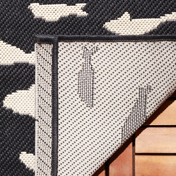 Safavieh Courtyard Bold Black And Beige Area Rug - Durable, Modern Design For Indoor And Outdoor Spaces Black ,Beige 88% Polypropylene,12% Polyester Cy6077-25621-6