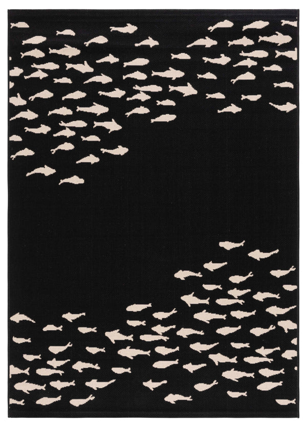 Safavieh Courtyard Bold Black And Beige Area Rug - Durable, Modern Design For Indoor And Outdoor Spaces Black ,Beige 88% Polypropylene,12% Polyester Cy6077-25621-6