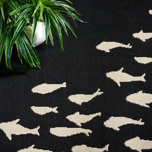 Safavieh Courtyard Bold Black And Beige Area Rug - Durable, Modern Design For Indoor And Outdoor Spaces Black ,Beige 88% Polypropylene,12% Polyester Cy6077-25621-6