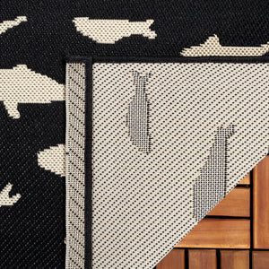 Safavieh Courtyard Bold Black And Beige Area Rug - Durable, Modern Design For Indoor And Outdoor Spaces Black ,Beige 88% Polypropylene,12% Polyester Cy6077-25621-6