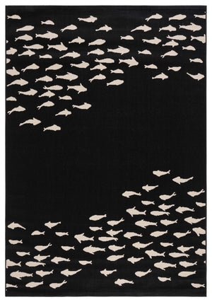 Safavieh Courtyard Bold Black And Beige Area Rug - Durable, Modern Design For Indoor And Outdoor Spaces Black ,Beige 88% Polypropylene,12% Polyester Cy6077-25621-6