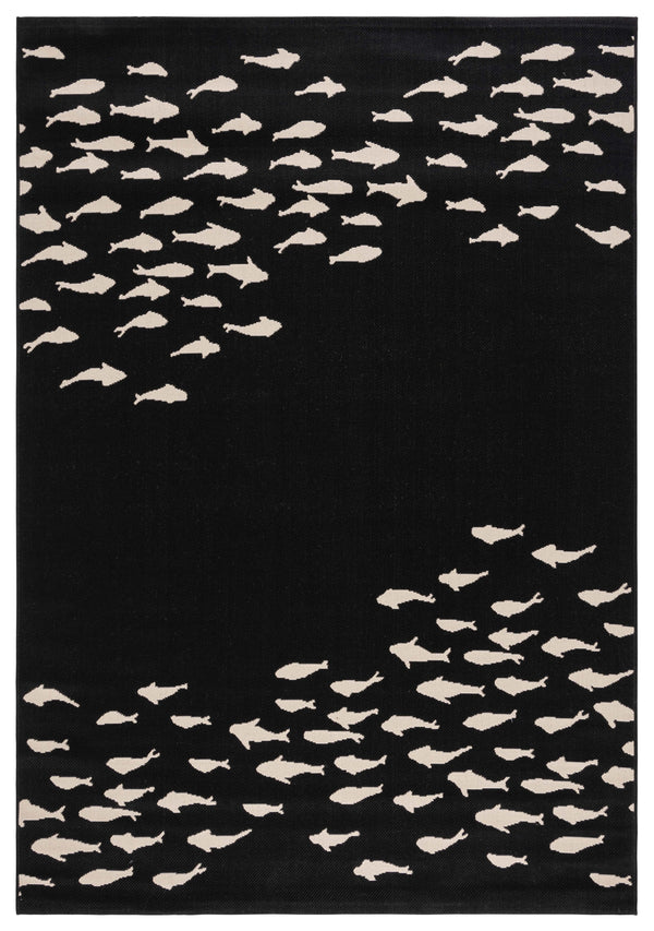 Safavieh Courtyard Bold Black And Beige Area Rug - Durable, Modern Design For Indoor And Outdoor Spaces Black ,Beige 88% Polypropylene,12% Polyester Cy6077-25621-6