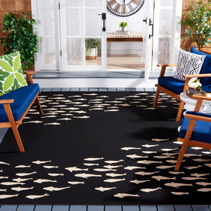 Safavieh Courtyard Bold Black And Beige Area Rug - Durable, Modern Design For Indoor And Outdoor Spaces Black ,Beige 88% Polypropylene,12% Polyester Cy6077-25621-6