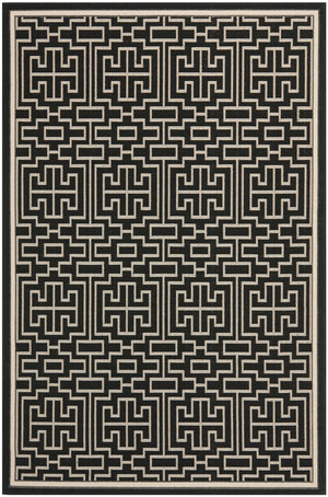 Safavieh Courtyard Bold Black And Beige Area Rug - Durable, Modern Design For Indoor And Outdoor Spaces Black ,Beige 88% Polypropylene,12% Polyester Cy6077-25621-6
