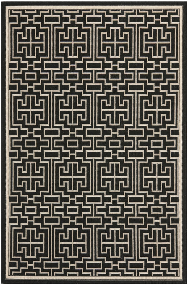 Safavieh Courtyard Bold Black And Beige Area Rug - Durable, Modern Design For Indoor And Outdoor Spaces Black ,Beige 88% Polypropylene,12% Polyester Cy6077-25621-6