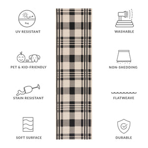 Safavieh Courtyard Contemporary Area Rug - Elegant Indoor/Outdoor Design With Timeless Plaid Pattern, 6x8 Ft Black ,Bone 88% Polypropylene,12% Polyester Cy6201-216-68