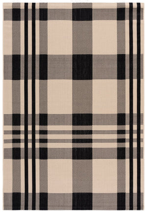 Safavieh Courtyard Contemporary Area Rug - Elegant Indoor/Outdoor Design With Timeless Plaid Pattern, 6x8 Ft Black ,Bone 88% Polypropylene,12% Polyester Cy6201-216-68