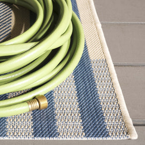 Safavieh Courtyard Elegant Beige And Blue Area Rug - Timeless Design For Indoor And Outdoor Spaces, Oeko Tex Certified Beige ,Blue 88% Polypropylene,12% Polyester Cy6201-233-3sq